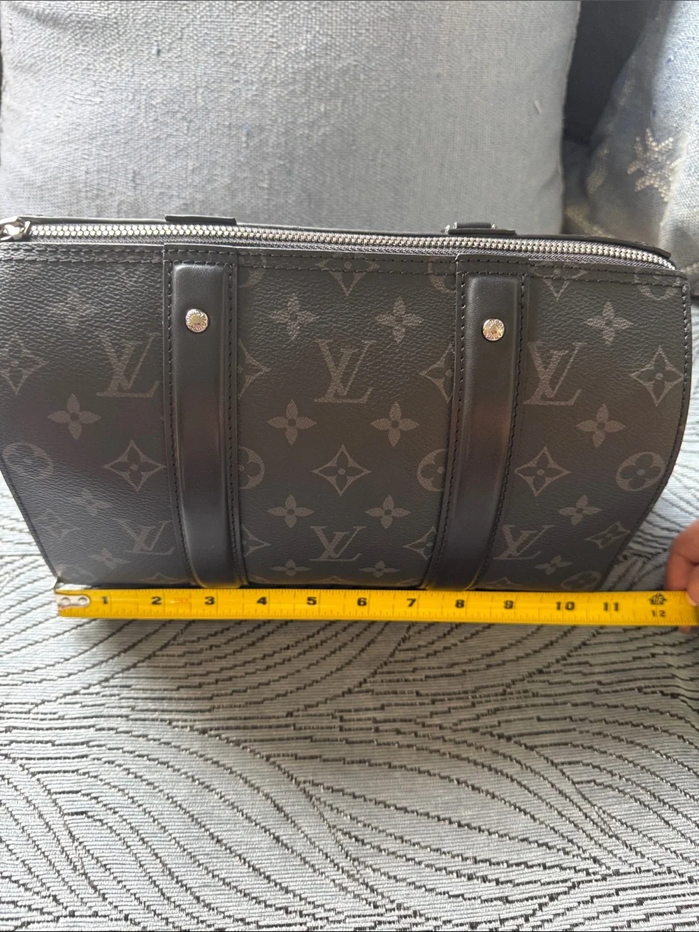 Designer INSPIRED  lvBlack Monogram Eclipse Messenger Bag with Adjustable Strap